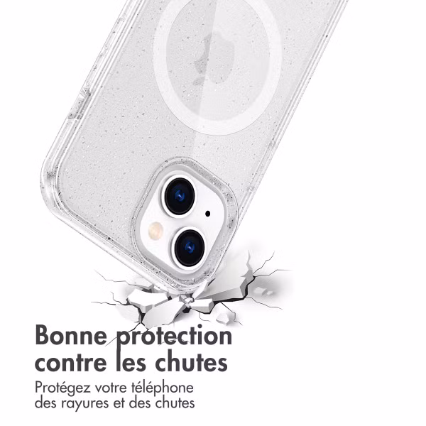imoshion Coque Pailletée avec MagSafe Apple iPhone 15 - Paillettes Transparent