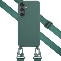 Selencia Coque silicone avec cordon amovible Samsung Galaxy S24 FE - Vert foncé