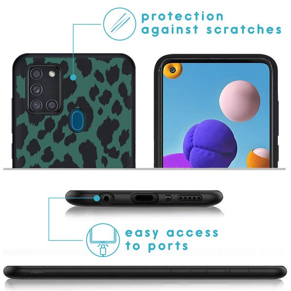 imoshion Coque Design Samsung Galaxy A21s - Green Leopard