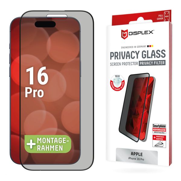 Displex Protection d'écran en verre trempé Privacy iPhone 16 Pro