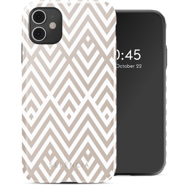 Selencia Coque arrière Vivid Tough iPhone 11 - Beige Zigzag