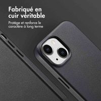 Accezz Coque arrière en cuir avec MagSafe Apple iPhone 15 - Onyx Black