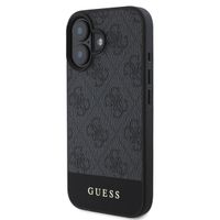 Guess Coque arrière Bottom Stripe 4G iPhone 16 - Gris