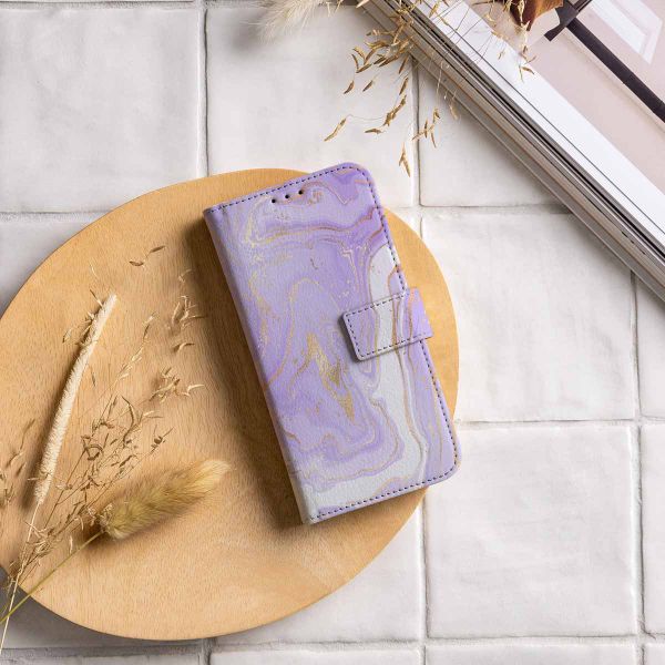 imoshion Étui de télephone portefeuille Design Huawei P30 Lite - Purple Marble