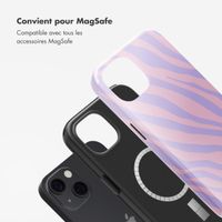 Selencia Coque arrière Vivid Tough avec MagSafe iPhone 13 - Zebra Light Pink Lilac