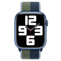 Apple Bracelet Sport Loop Apple Watch Series 1 t/m 11 / SE / Ultra (44/45/46/49 mm) - Abyss Blue/Moss Green
