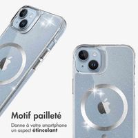 imoshion Coque arrière transparente Pailletée avec MagSafe Apple iPhone 14 - Argent