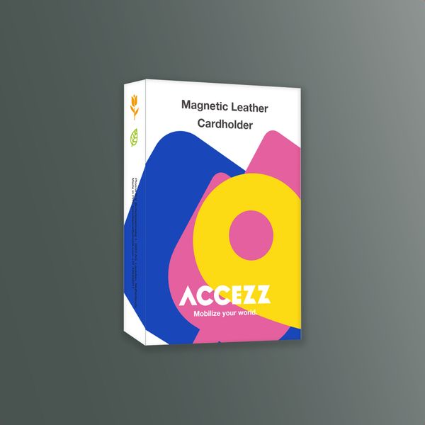 Accezz Porte-cartes en cuir magnétique - Compatible avec Apple Find My - Cedar Green