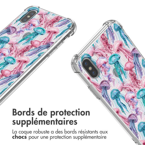 imoshion Coque Design avec cordon Apple iPhone X / Xs - Jellyfish Watercolor