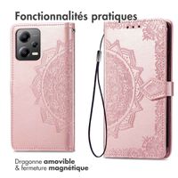 imoshion Etui de téléphone portefeuille Mandala Xiaomi Poco X5 5G - Rose Dorée