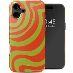 Selencia Coque arrière Vivid avec MagSafe Apple iPhone 16 - Wavy Swirl Orange Fern