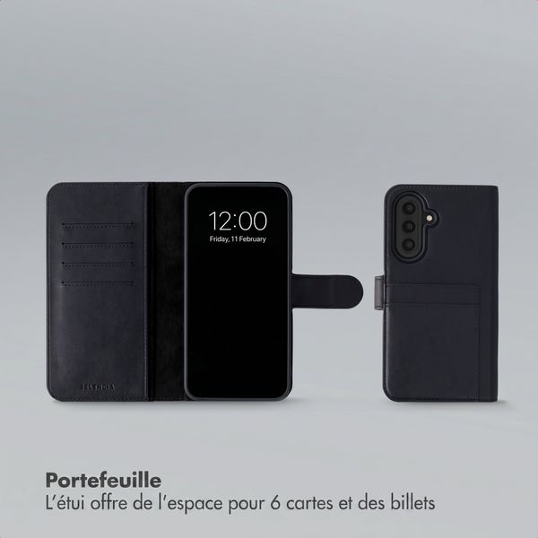 Selencia Étui portefeuille amovible Olyn avec MagSafe Samsung Galaxy A57 (5G) - Noir