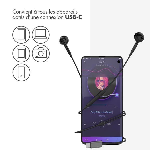 imoshion ﻿Ecouteurs - Ecouteurs filaires - Avec connexion USB-C - Noir