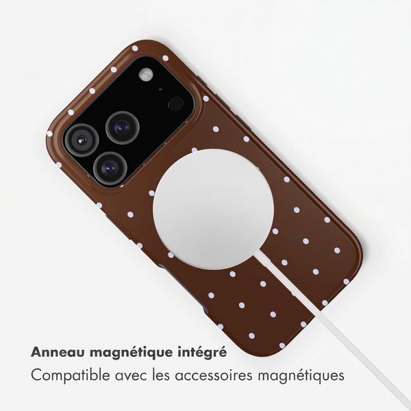 Selencia Coque arrière Vivid avec MagSafe Apple iPhone 17 Pro Max - Happy Dots Chocolate