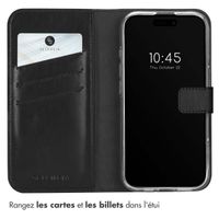 Selencia Étui portefeuille en cuir véritable Apple iPhone 16 - Noir