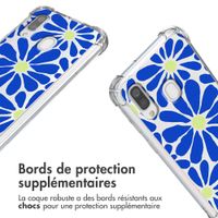 imoshion Coque Design avec cordon Samsung Galaxy A40 - Cobalt Blue Flowers Connect