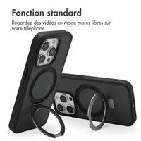 Accezz Coque Ring Stand avec MagSafe iPhone 15 Pro - Noir