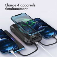 imoshion Solar Powerbank - Batterie externe sans fil avec panneau solaire - Charge rapide et fourniture d'énergie - 30 000 mAh - Noir
