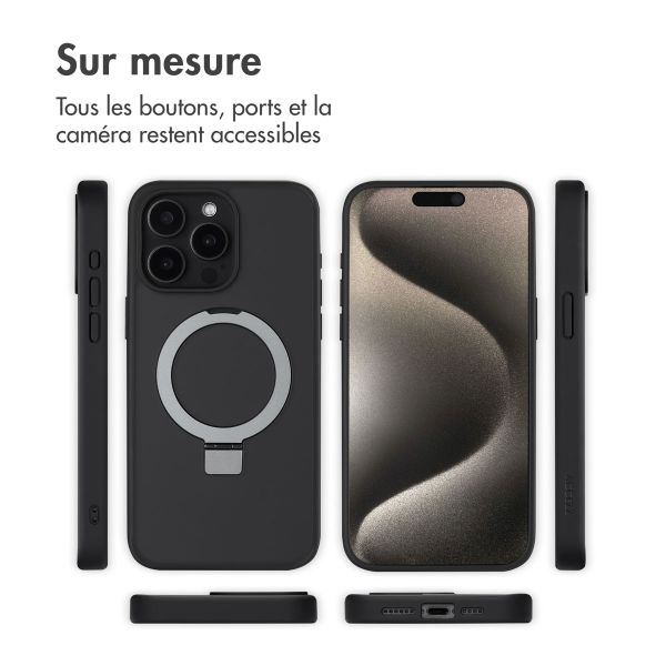 Accezz Coque Ring Stand avec MagSafe Apple iPhone 15 Pro Max - Noir