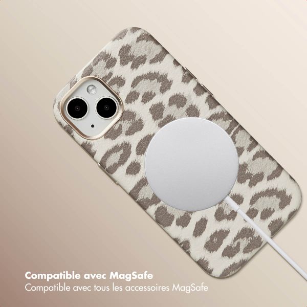 Selencia Coque Sabi imprimé panthère avec MagSafe Apple iPhone 13 - Soft Ivory