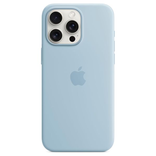 Apple Coque en silicone MagSafe Apple iPhone 15 Pro Max - Light Blue