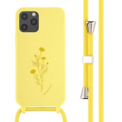 imoshion Coque design en silicone avec cordon Apple iPhone 12 (Pro) - Flower Yellow