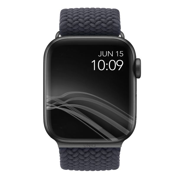 Uniq Bracelet tressé Aspen Apple Watch Series 1 t/m 9 / SE (38/40/41 mm) | Series 10 / 11 (42 mm) - Granite Grey