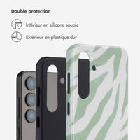 Selencia Coque arrière Vivid Tough Samsung Galaxy S24 - Colorful Zebra Sage Green