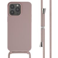 imoshion Coque en silicone avec cordon Apple iPhone 15 Pro Max - Sand Pink