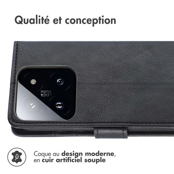 imoshion Étui de téléphone portefeuille Luxe Xiaomi 14T Pro - Noir