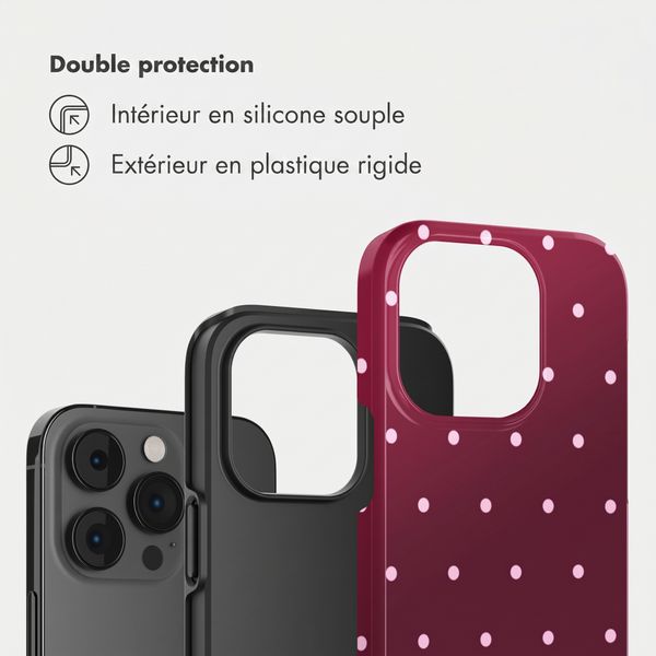 Selencia Coque arrière Vivid Apple iPhone 14 Pro - Happy Dots Burgundy
