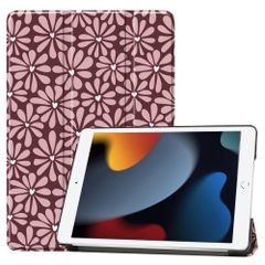 imoshion Coque tablette Design Trifold Apple iPad 9 (2021) 10.2 pouces / iPad 8 (2020) 10.2 pouces / iPad 7 (2019) 10.2 pouces - Bloom Love Blush