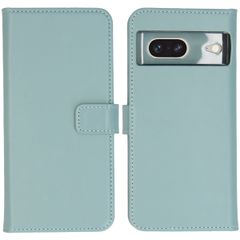 Selencia Étui portefeuille en cuir véritable Google Pixel 7 - Bleu clair