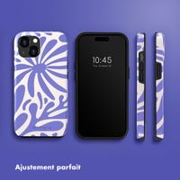 Selencia Coque arrière Vivid Apple iPhone 15 - Modern Bloom Sapphire Blue