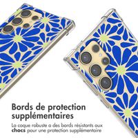 imoshion Coque Design avec cordon Samsung Galaxy S24 Ultra - Cobalt Blue Flowers Connect