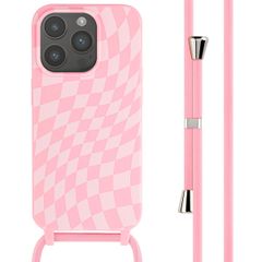 imoshion Coque design en silicone avec cordon Apple iPhone 15 Pro - Retro Pink