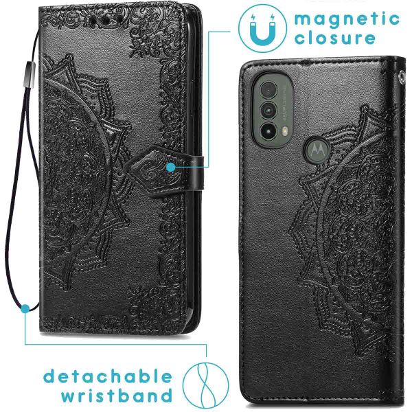 imoshion Etui de téléphone portefeuille Mandala Motorola Moto E30 / E40 - Noir