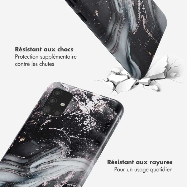 Selencia Coque arrière Vivid Tough Samsung Galaxy A51 - Chic Marble Black