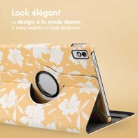 imoshion Coque tablette Design rotatif à 360° Lenovo Tab M10 5G - Yellow Flowers