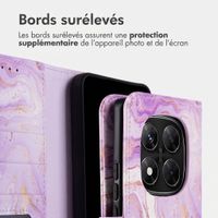 imoshion Étui de télephone portefeuille Design Xiaomi Redmi Note 14 Pro Plus (5G) - Purple Marble