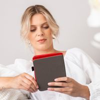 imoshion Étui de liseuse portefeuille en cuir végan Kobo Clara HD - Rouge