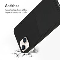 Accezz Coque en cuir de qualité supérieure avec fentes pour cartes Apple iPhone 14 Plus - Noir