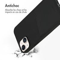 Accezz ﻿Coque en cuir de qualité supérieure avec fentes pour cartes iPhone 14 Plus - Noir