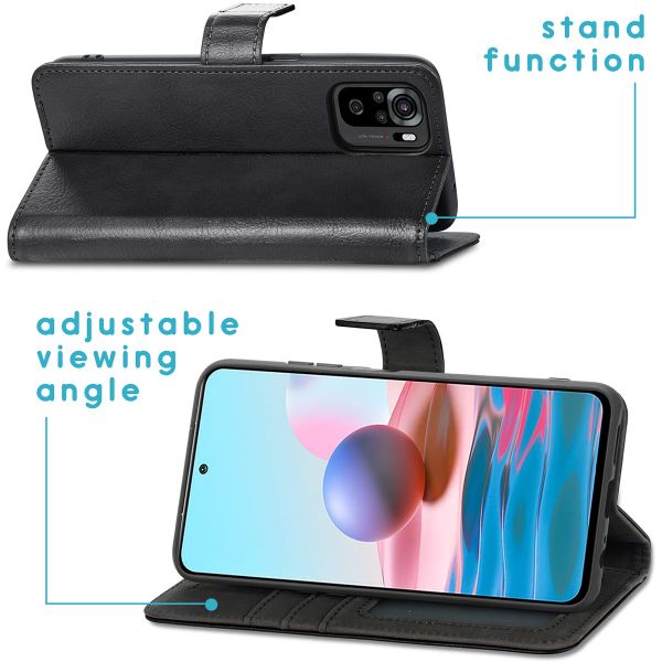 imoshion Étui de télephone portefeuille Xiaomi Redmi Note 10 (4G) / Note 10S - Noir