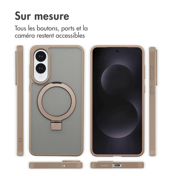 Accezz Coque Ring Stand avec MagSafe Samsung Galaxy S25 Edge - Marron