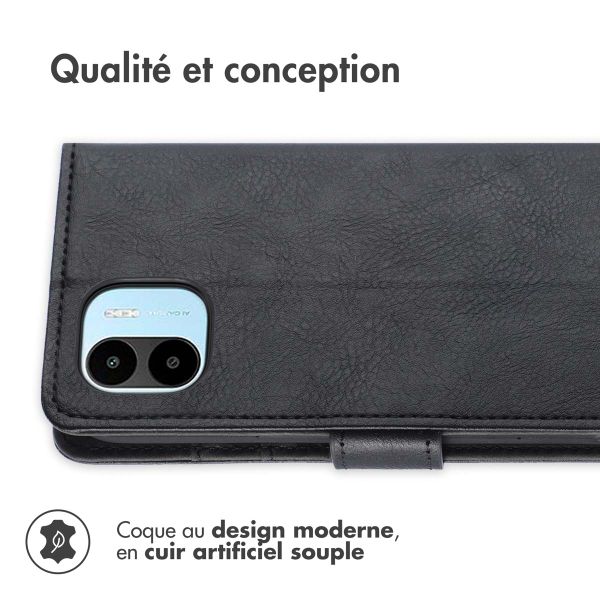 imoshion Étui de téléphone portefeuille Luxe Xiaomi Redmi A1 / A2 - Noir