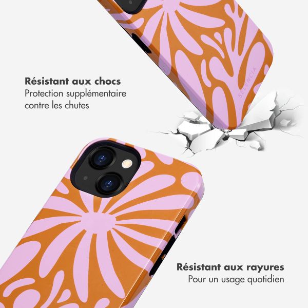 Selencia Coque arrière Vivid Tough iPhone 13 - Modern Bloom Pink