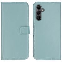 Selencia Étui portefeuille en cuir véritable Samsung Galaxy A15 (5G/4G) - Air Blue