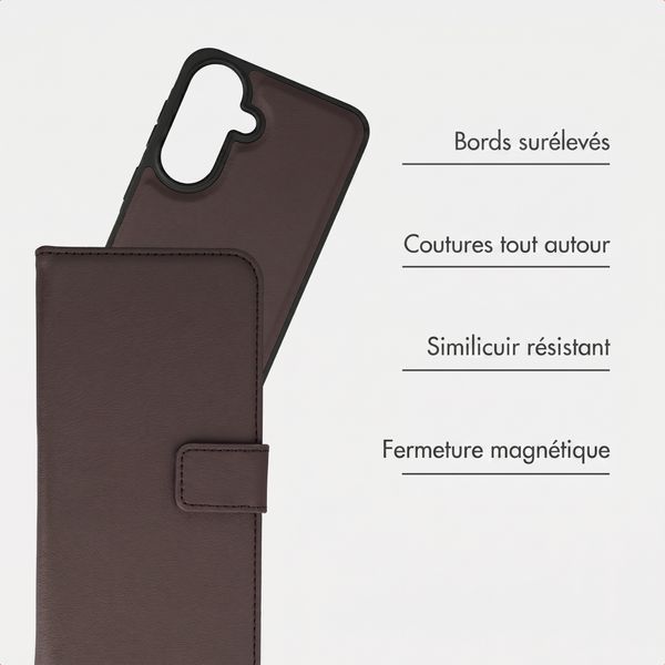 imoshion Étui portefeuille luxe 2-en-1 amovible Samsung Galaxy A37 (5G) - Marron