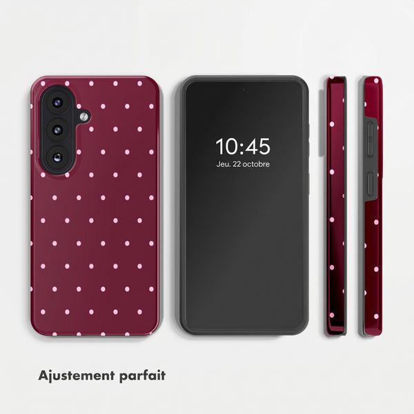 Selencia Coque arrière Vivid Samsung Galaxy S26 - Happy Dots Burgundy
